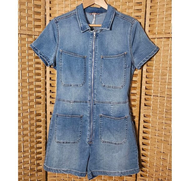 Free People CRVY Lennox Shortsuit Romper NWOT Size 14 - Picture 1 of 4
